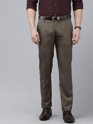 ARROW Regular Fit Men Brown Trousers