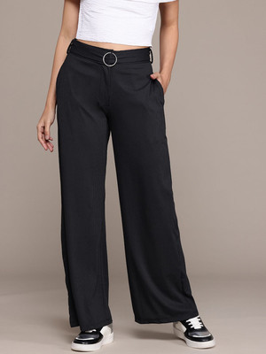 Roadster Regular Fit Women Black Trousers