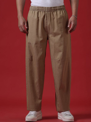 WROGN Regular Fit Men Khaki Trousers
