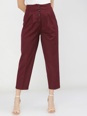Tokyo Talkies Regular Fit Women Brown Trousers