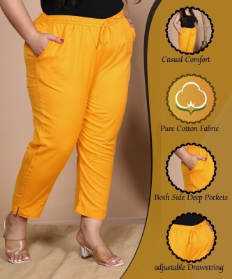 Prin Fashion House Regular Fit Women Yellow Trousers