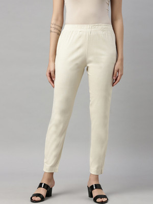 GOLDSTROMS Slim Fit Women Cream Trousers