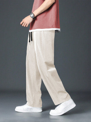 Leriya Fashion Regular Fit Men Cream Trousers