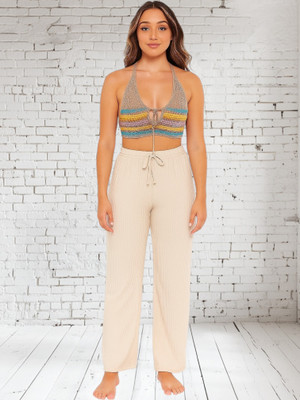 Empracee Comfort Fit Women Beige Trousers
