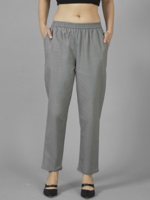 QuaClo Regular Fit Women Grey Trousers