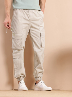 Mast & Harbour Regular Fit Men Beige Trousers
