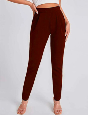 Dream Beauty Fashion Slim Fit Women Maroon Trousers