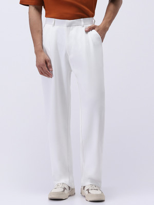 Urbano Fashion Loose Fit Men White Trousers