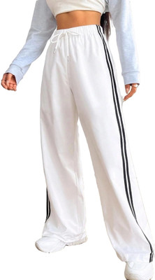 A R J FASHION Loose Fit Women White Trousers