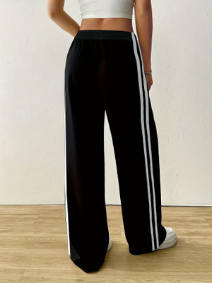 Dockstreet Loose Fit Women White, Black Trousers
