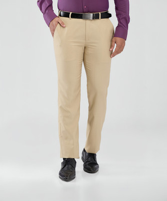 PARK AVENUE Regular Fit Men Beige Trousers