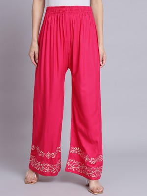 Moda Rapido Flared Women Pink Trousers