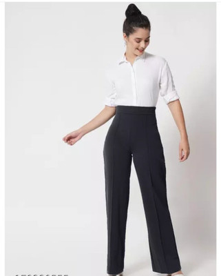 Rhenowear Regular Fit Women Black Trousers