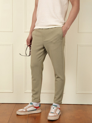WROGN Slim Fit Men Khaki Trousers