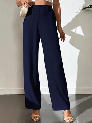 Broadstar Regular Fit Women Blue Trousers