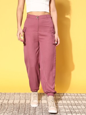 PLUSS Regular Fit Women Purple Trousers