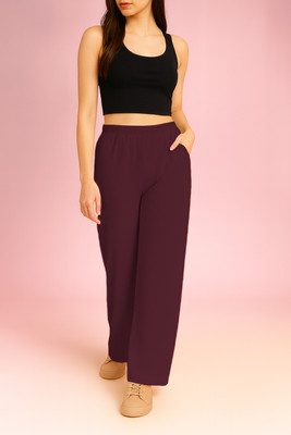 NACHU Regular Fit Women Purple Trousers