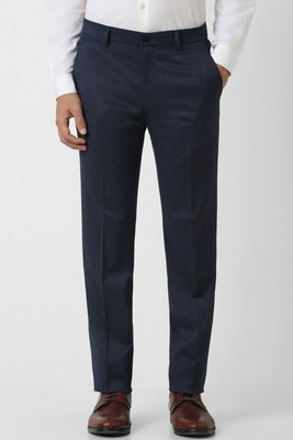 VAN HEUSEN Slim Fit Men Dark Blue Trousers