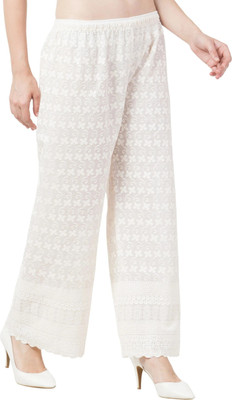 sreeya Relaxed Women White Trousers