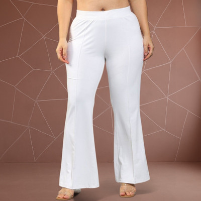 Anitafashion Loose Fit Women White Trousers