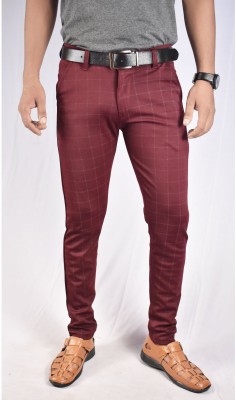 Dream Makers Slim Fit Men Maroon Trousers