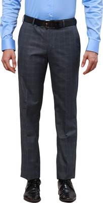 PARK AVENUE Regular Fit Men Grey Trousers