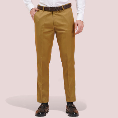 KIPEKEE Regular Fit Men Khaki Trousers