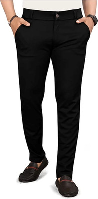 FLAXY Regular Fit Men Black Trousers