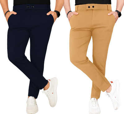 METRONAUT Regular Fit Men Dark Blue, Khaki Trousers