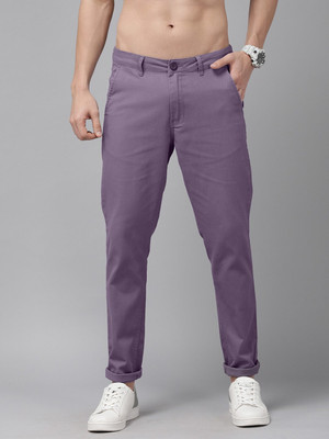 Roadster Regular Fit Men Purple Trousers