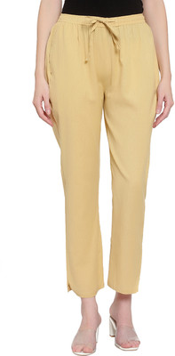 Zaributi Regular Fit Women Beige Trousers