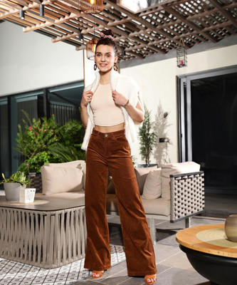 STREET9 Regular Fit Women Brown Trousers