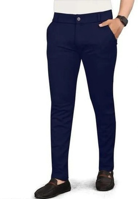 Shreyannk Regular Fit Men Dark Blue Trousers