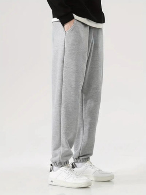 Dockstreet Loose Fit Men Grey Trousers