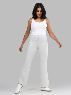 BlissClub Bare Butter Flare Pants - Regular Flared Women Grey Trousers