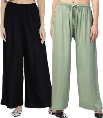 VESTMENT Regular Fit Women Multicolor, Black, White Trousers