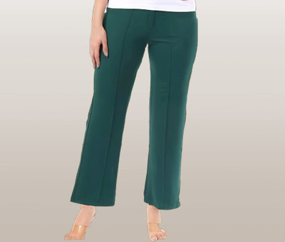 Levony Regular Fit Women Green Trousers