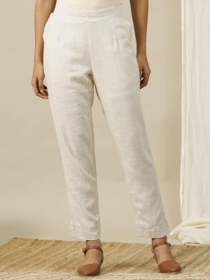 Aurelia Slim Fit Women White Trousers