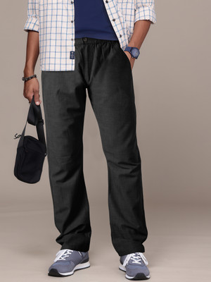 JUST BLACK Relaxed Men Black Trousers