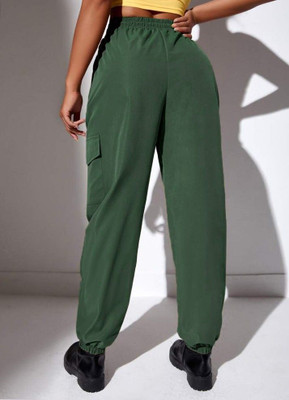 Daphne Maurier Loose Fit Women Dark Green Trousers