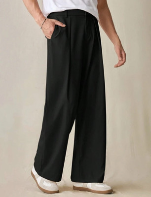 NEXT ONE Straight Fit Men Black Trousers