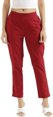 Dexus Regular Fit Women Maroon Trousers