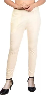 parisidh Regular Fit Women Cream Trousers