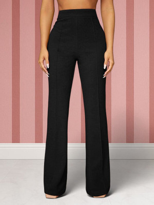 Squadfashion Loose Fit Women Black Trousers