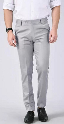 rishi Regular Fit Men Silver Trousers