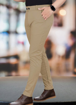 METRONAUT Regular Fit Men Khaki Trousers