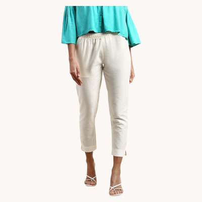 INDIANRANG Regular Fit Women Cream Trousers