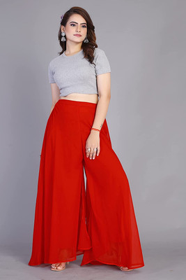 AGOF Relaxed Women Red Trousers