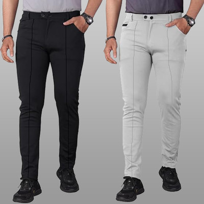 A1 SQUARE Regular Fit Men Black Trousers