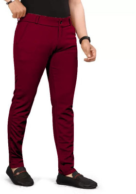 TENIT Slim Fit Men Maroon Trousers